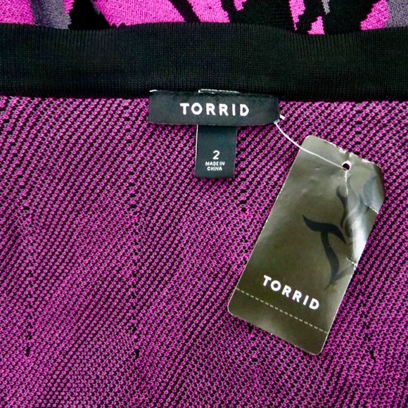NEW! Torrid Sweater Skater Skirt Mini Purple Gray Black SZ 2X - Picture 10 of 12